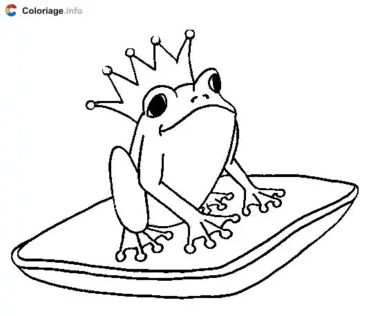 Coloriage Le roi des grenouilles - Grenouille à imprimer
