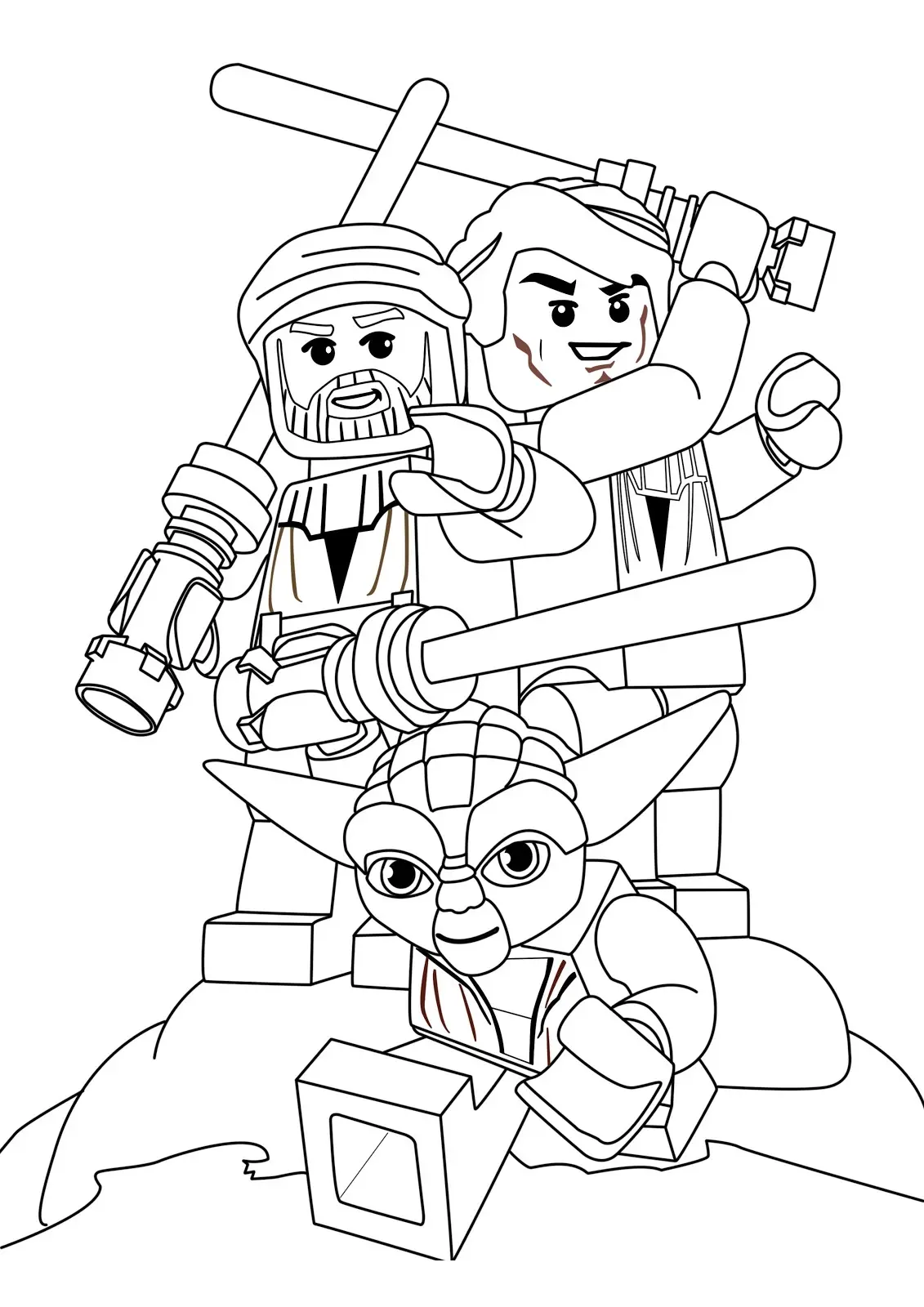 Coloriage Lego Star Wars pilote de vaisseau spatial - Star wars à imprimer