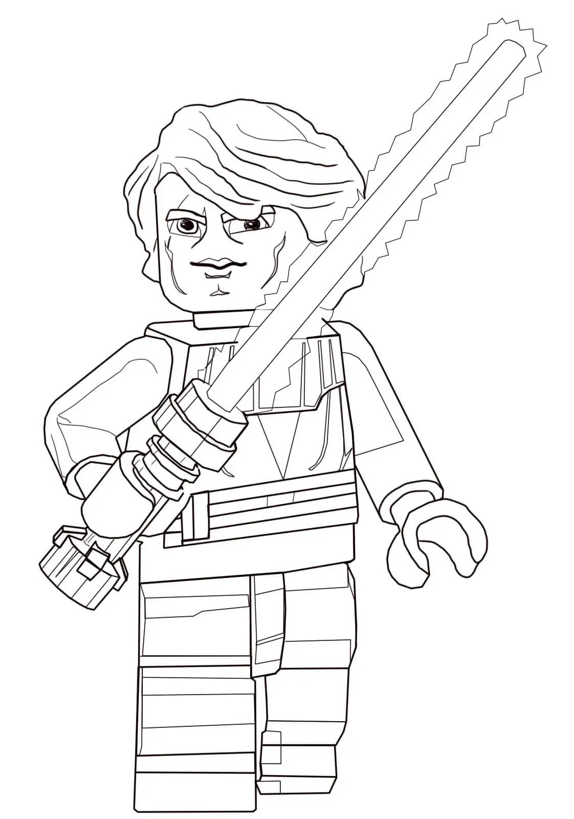 Coloriage Lego Star Wars Anakin Skywalker - Star wars à imprimer