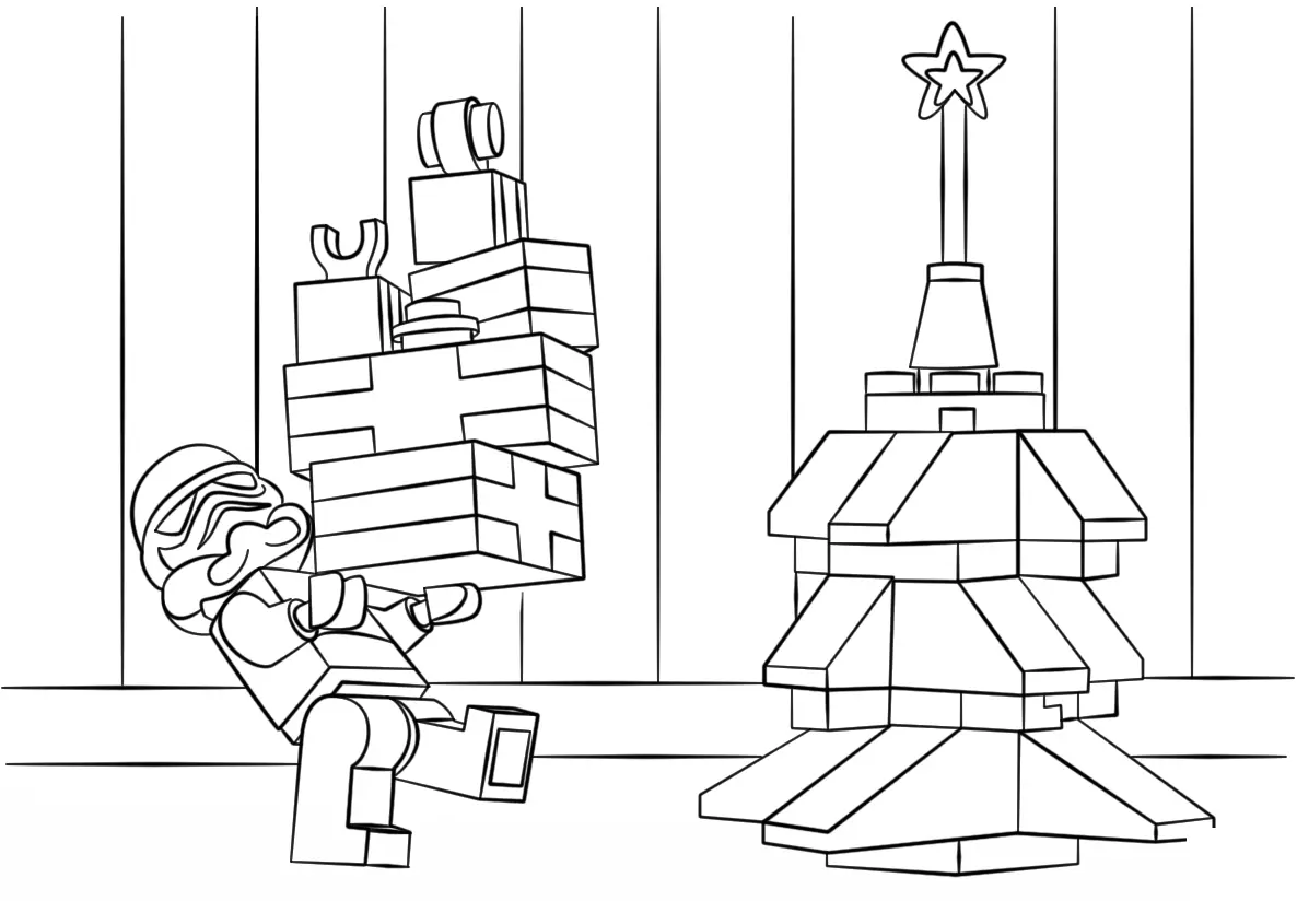 Coloriage Lego Star Wars Clone Christmas - Star wars à imprimer