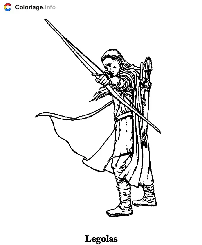 Coloriage Legolas - Le Seigneur des anneaux à imprimer