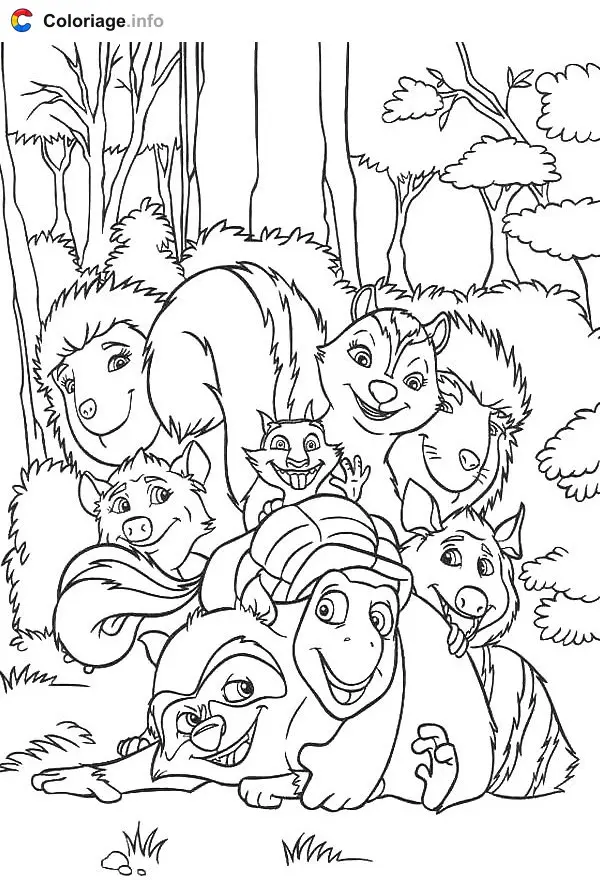 Coloriage Les animaux de nos voisins les hommes - Nos voisins, les hommes à imprimer