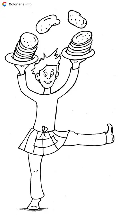 Coloriage Les crêpes sont prêtes - Crêpes de la Chandeleur à imprimer