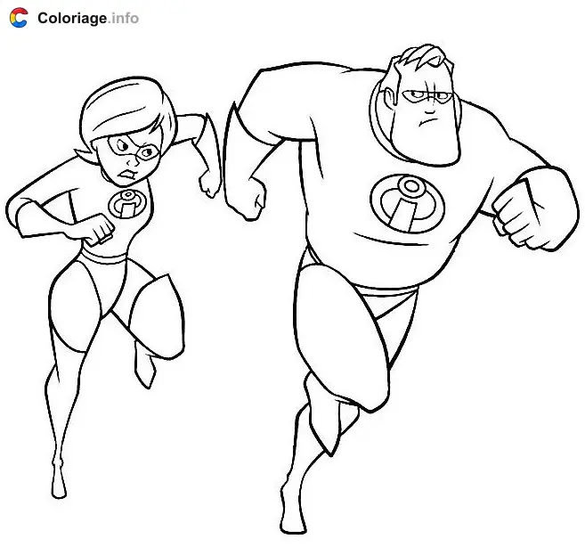 Coloriage Les parents Indestructibles - Les Indestructibles à imprimer