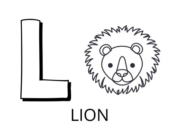 Coloriage Lettre L Comme Lion - Alphabet des animaux à imprimer
