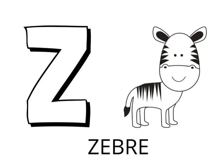 Coloriage Lettre Z Comme Zèbre - Alphabet des animaux à imprimer