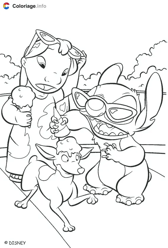 Coloriage Lilo et Stitch 011 - Lilo et Stitch à imprimer