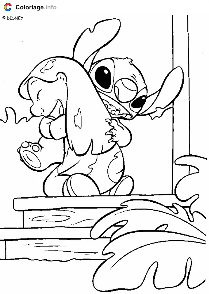 Coloriage Lilo et Stitch 014 - Lilo et Stitch à imprimer