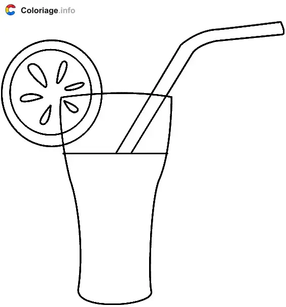 Coloriage Limonade et citron - Boissons à imprimer