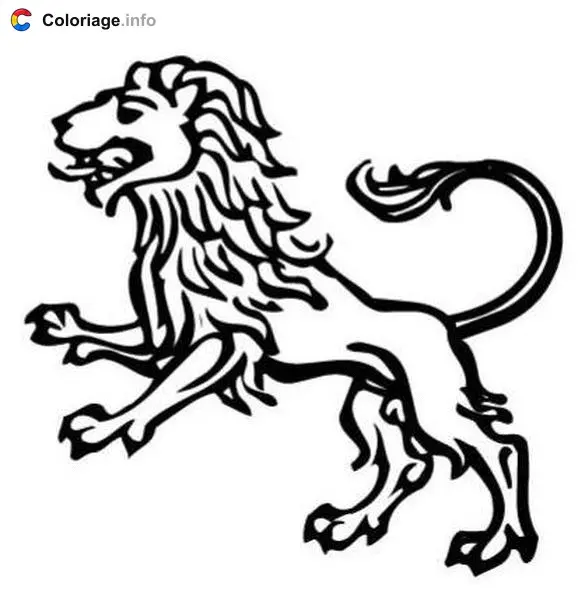 Coloriage Lion - Signes astrologiques à imprimer