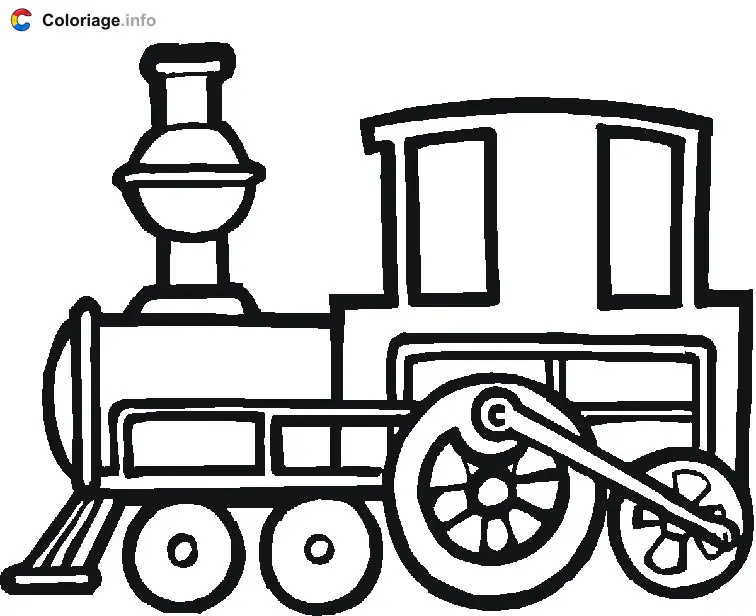 Coloriage Locomotive à vapeur - Train à imprimer
