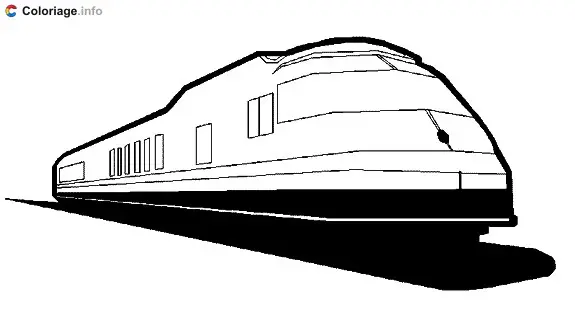 Coloriage Locomotive du TGV - Train à imprimer