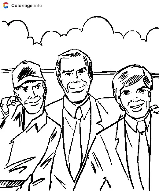 Coloriage Looping Hannibal et Futé 3 membres de l'agence tous risques - L'Agence tous risques à imprimer