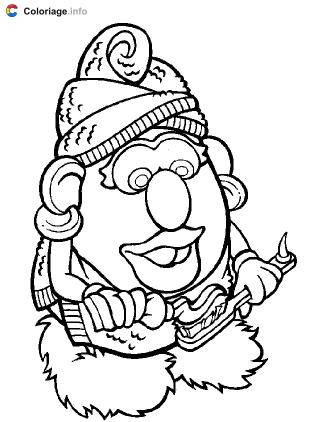 Coloriage Madame Patate se brosse les dents - Monsieur Patate à imprimer