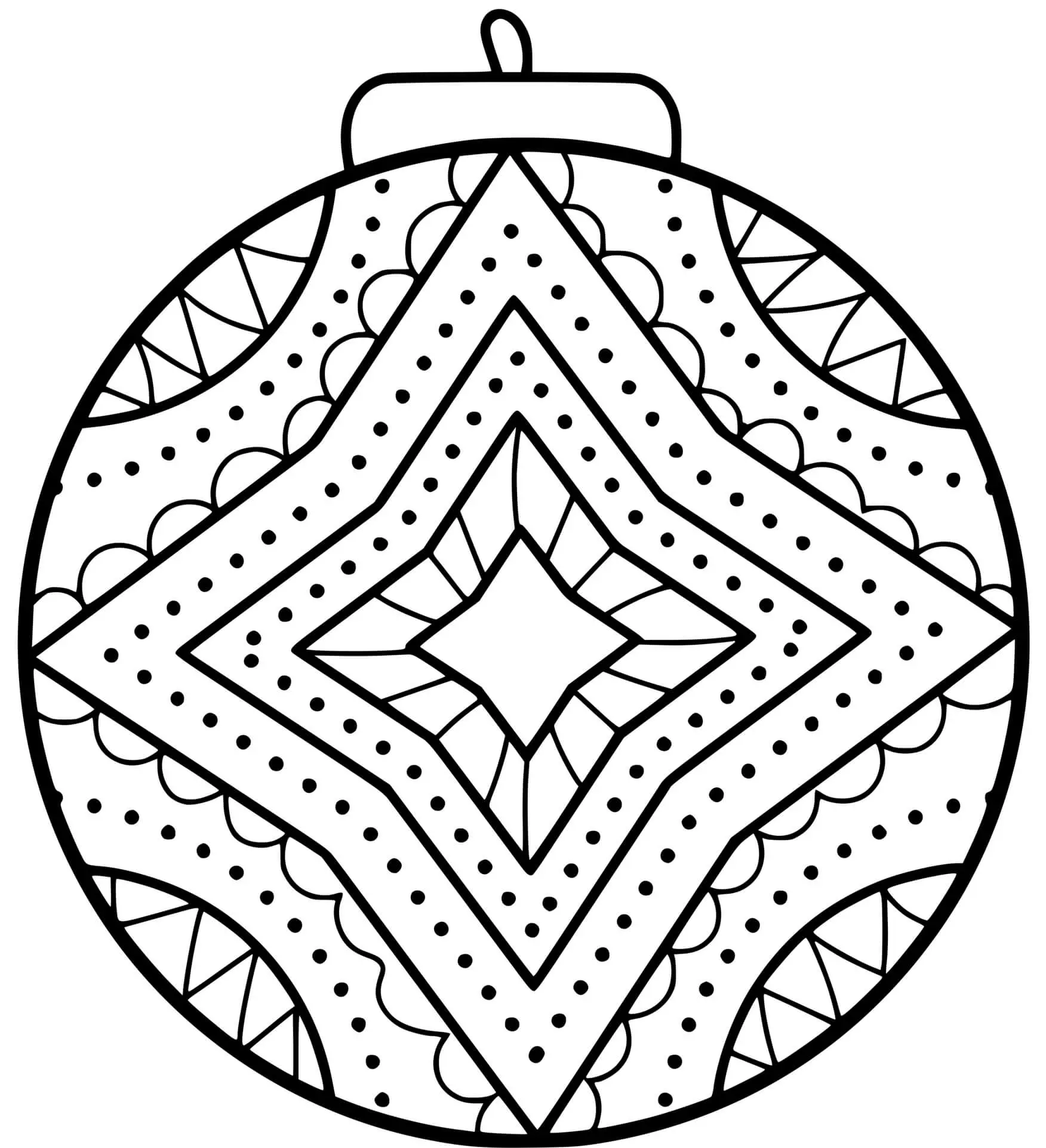 Coloriage Magnifique Boule De Neige Mandala Pour Noël - Boule de Noël à imprimer
