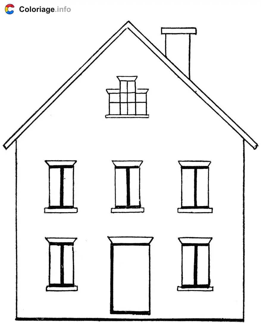 Coloriage Maison batiments architecture - Maison à imprimer
