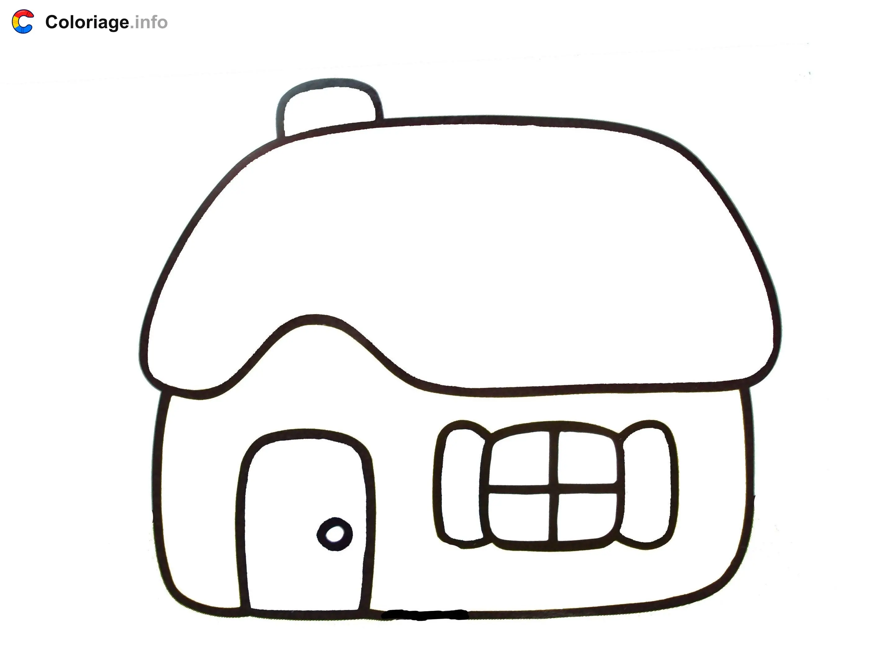 Coloriage Maison facile pour bebe simple - Maison à imprimer