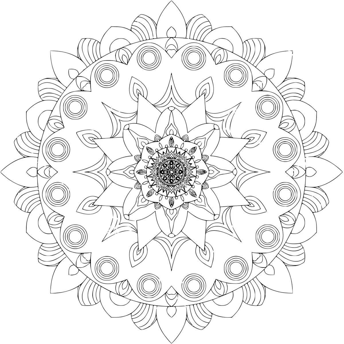 Ausmalbild Mandala Islam Arabisch Indisch Marokkanisch zum Ausdrucken
