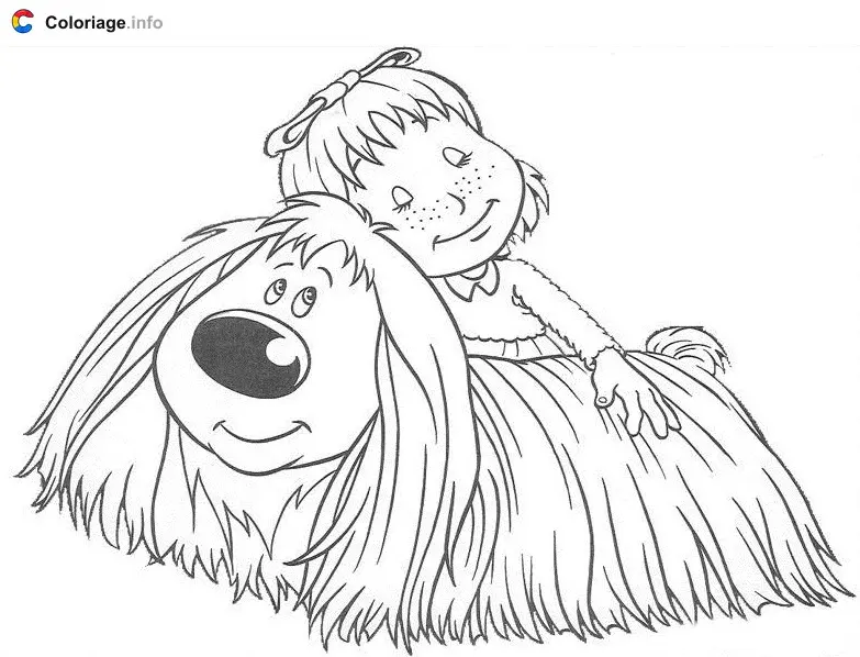 Coloriage Margotte fait un câlin à Pollux - Le Manège enchanté à imprimer
