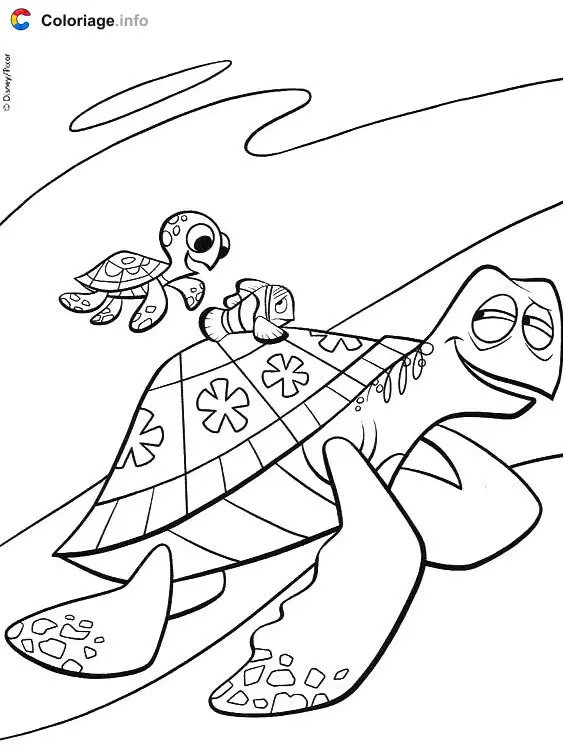 Marlin with Sea Turtles coloring page to print