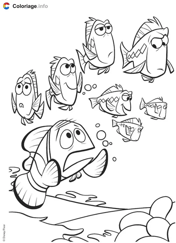 Marlin Searches for Nemo coloring page to print