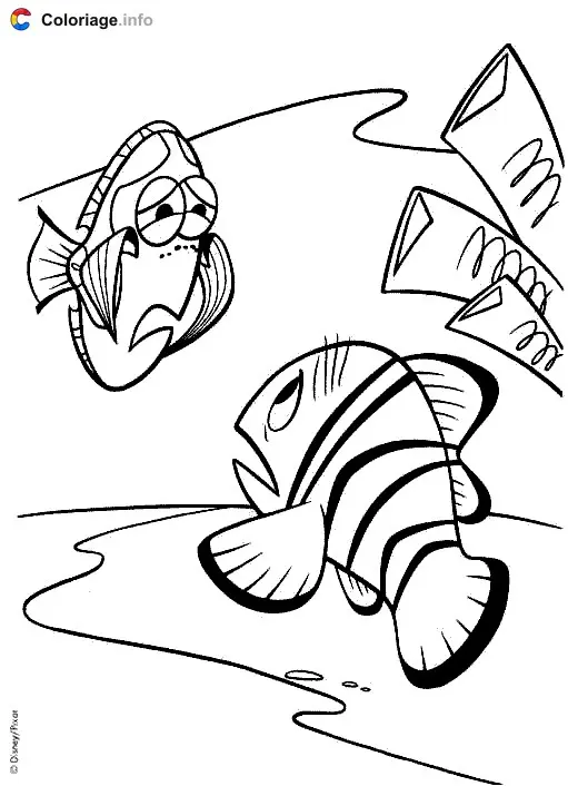 Marlin Meets Dory coloring page to print