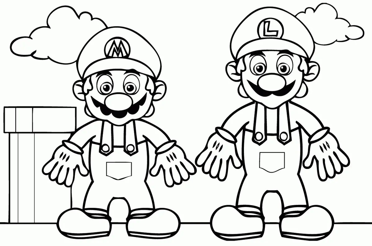 Disegno di Mario e Luigi da stampare