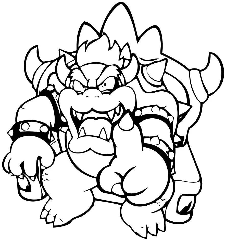 Disegno di Mario e Bowser da stampare