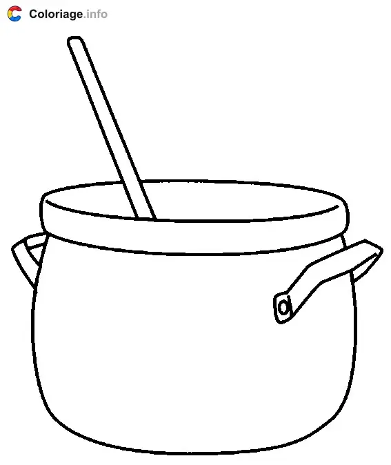 Coloriage Marmite pour la soupe - Cuisine à imprimer