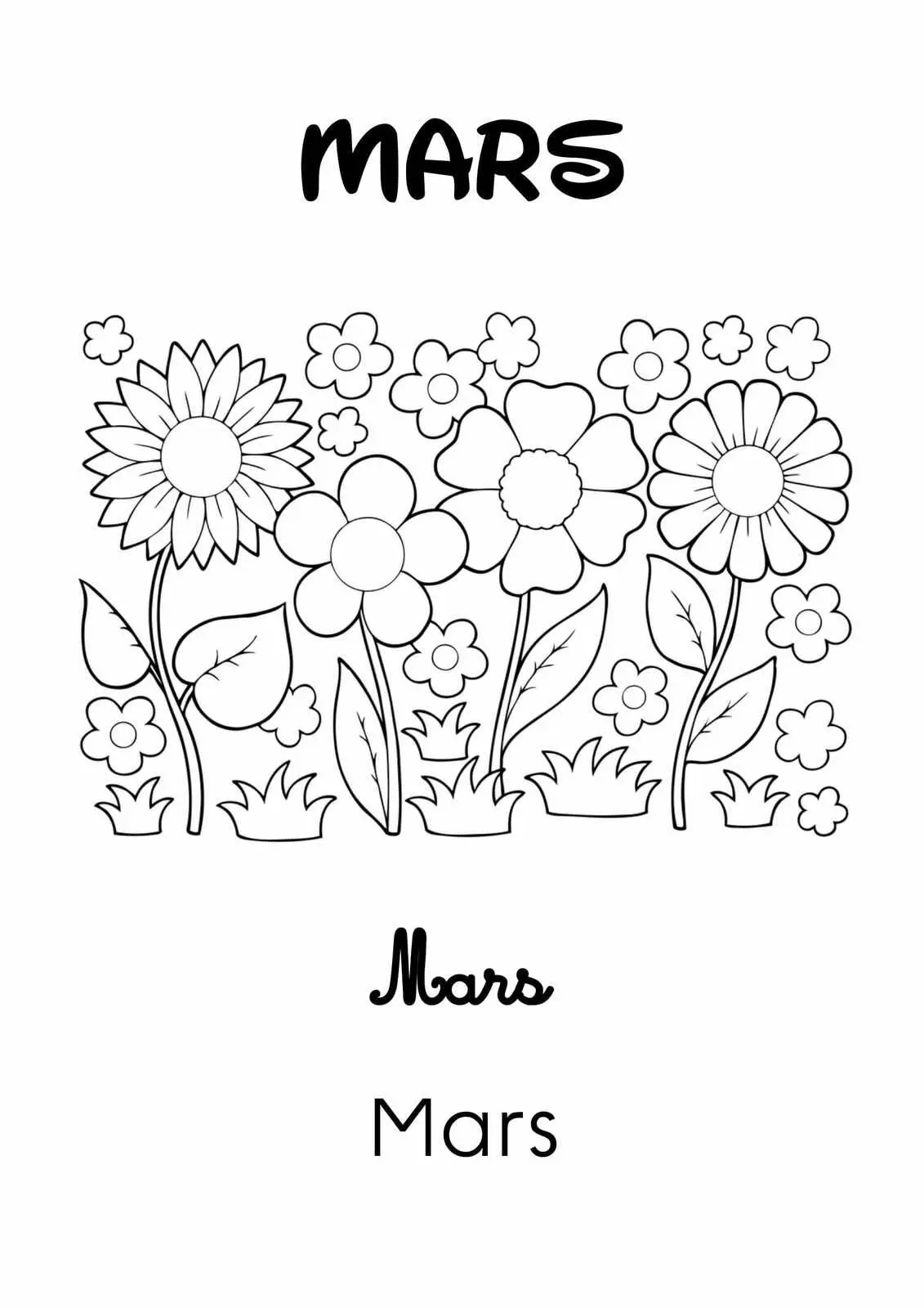 Coloriage Mars Printemps - Mars à imprimer