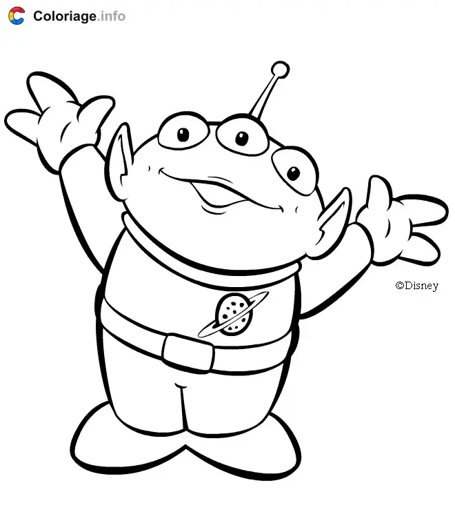 The Little Green Alien from Toy Story coloring page to print