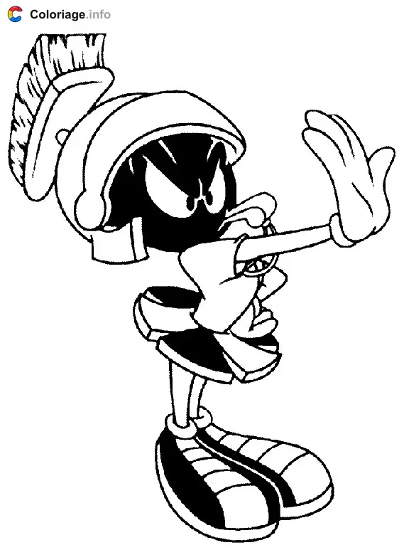 Coloriage Marvin dit stop - Marvin le Martien à imprimer