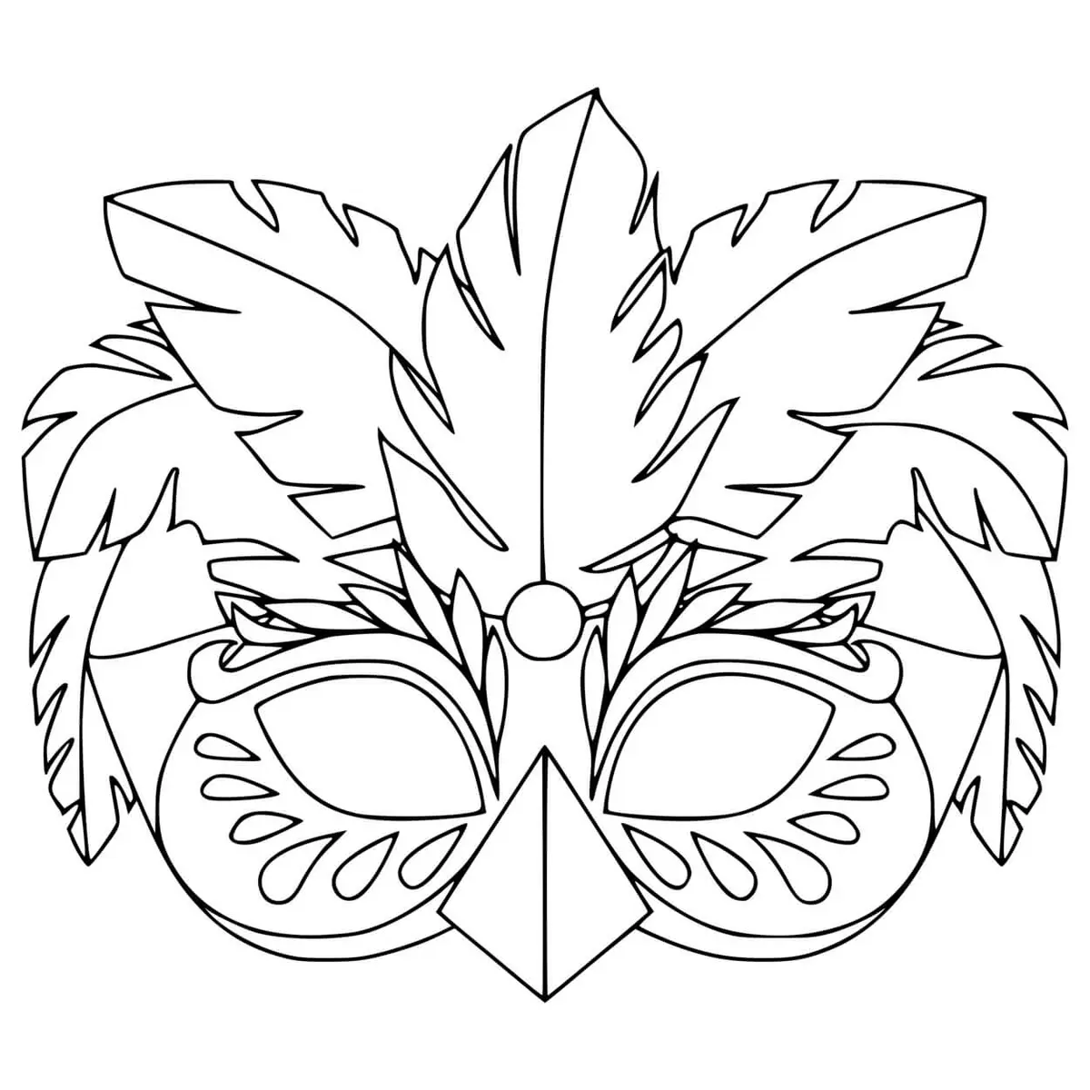 Mardi Gras Carnival Mask coloring page to print
