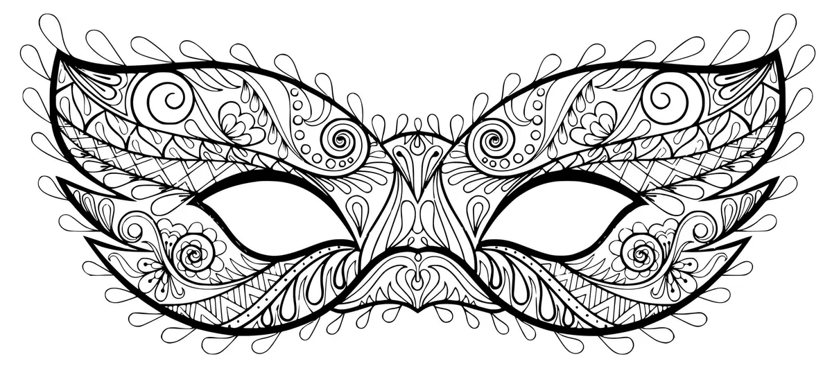 Mystery Carnival Mask coloring page to print