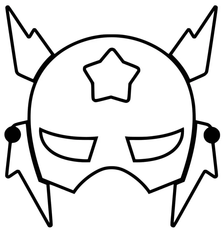 Captain America Carnival Mask coloring page to print
