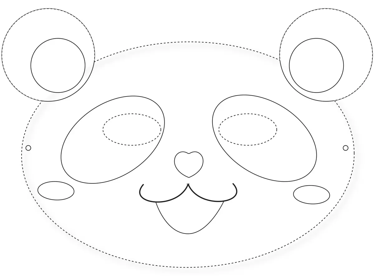 Panda Carnival Mask coloring page to print