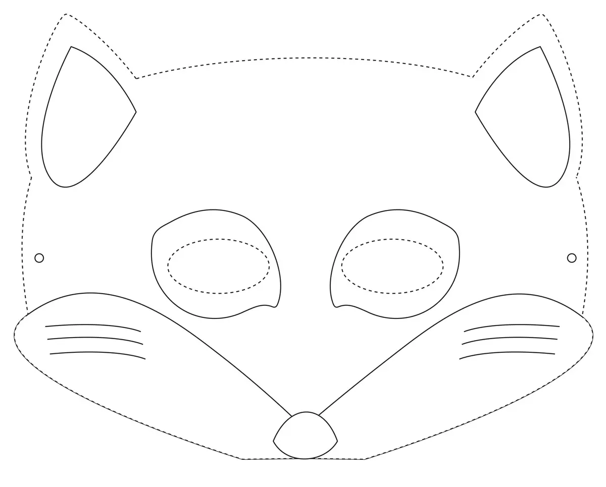 Kleurplaat Vossenmasker voor carnaval om te printen