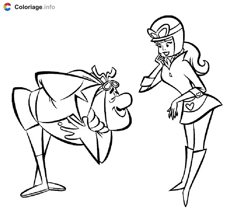 Coloriage Max le rouge et Pénélope - Les Fous du volant à imprimer