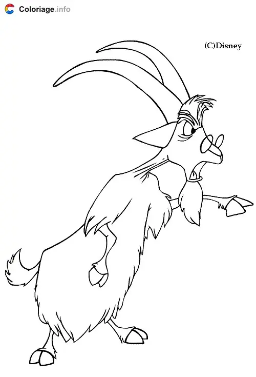 Coloriage Mér transformé en bouc - Merlin l'Enchanteur à imprimer