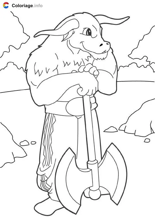 Coloriage Minotaure coloriage 2 - Mythologie à imprimer