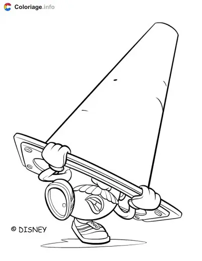 Mr. Potato Head Under a Traffic Cone coloring page to print