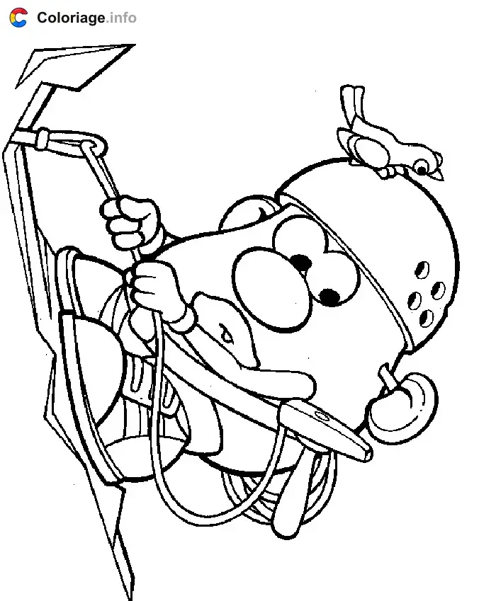 Coloriage Monsieur Patate fait de l'escalade - Monsieur Patate à imprimer