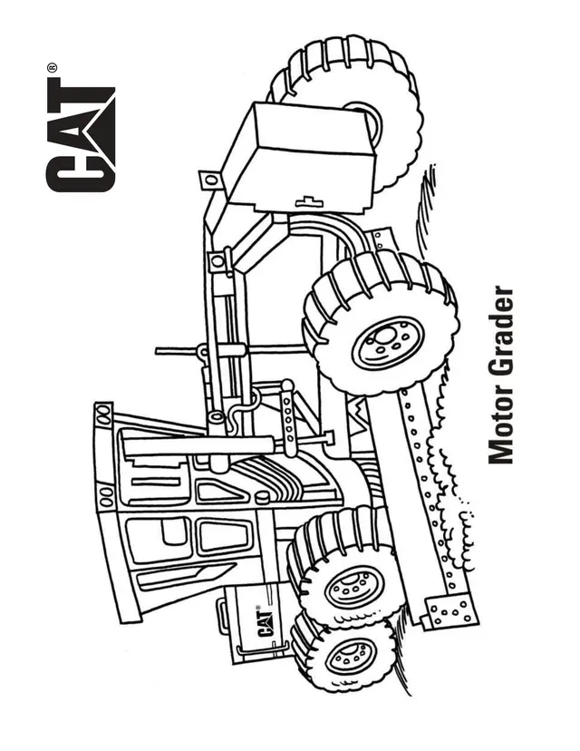 Coloriage Motor Grader Camion Cat - Camion à imprimer