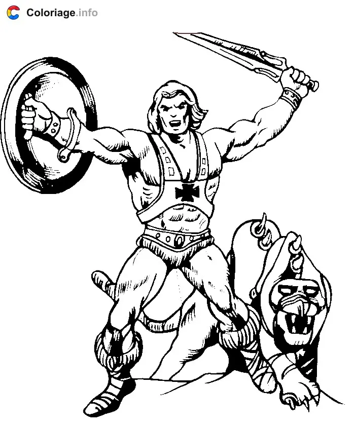 Coloriage Musclor et Gringer - Musclor à imprimer
