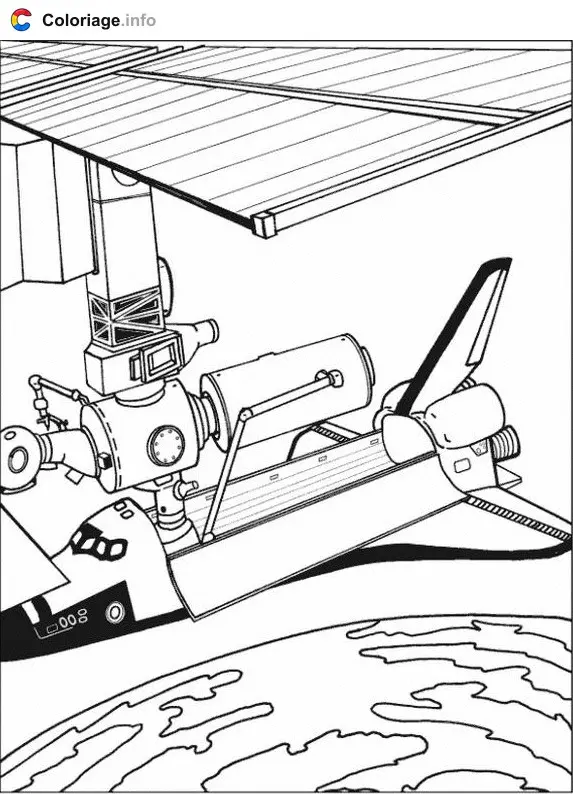 Coloriage Navette bras - Espace à imprimer