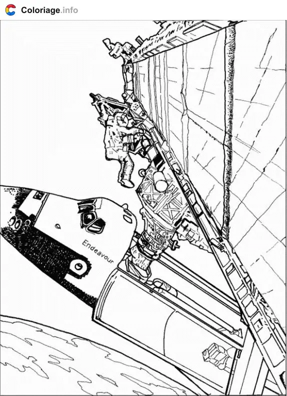 Coloriage Navette espace - Espace à imprimer
