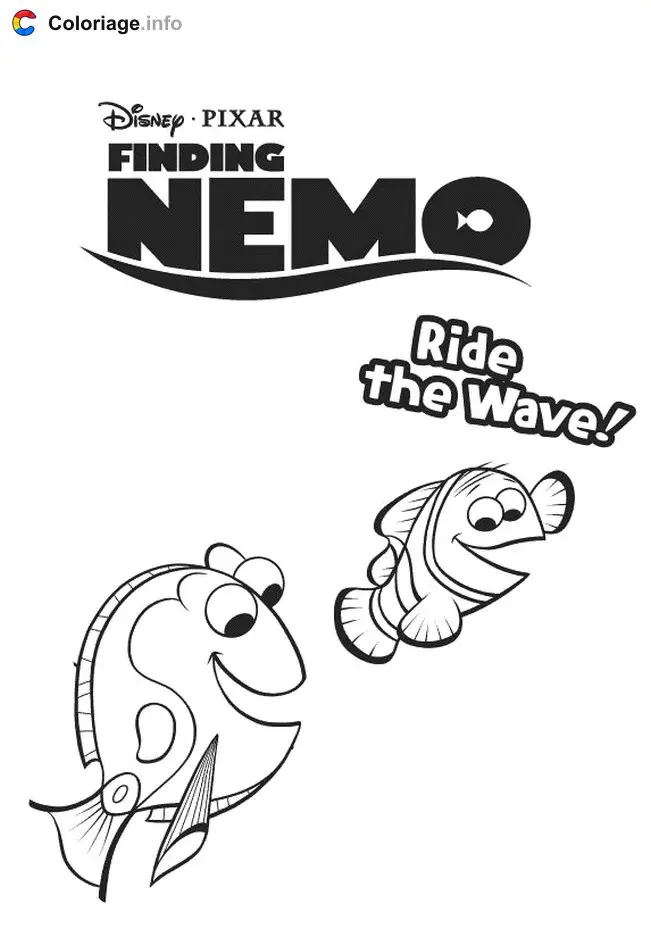 Nemo and Marlin coloring page to print