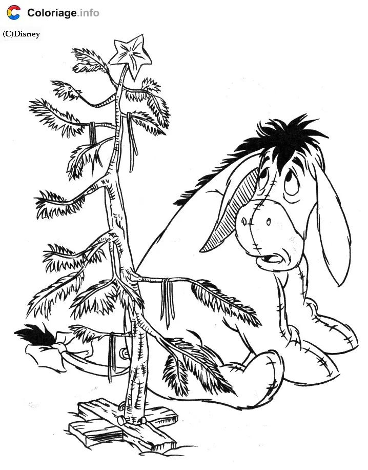 Coloriage Noël de Bourriquet - Bourriquet à imprimer