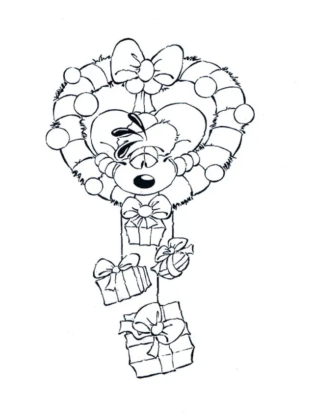 Coloriage Noël Diddl - Noël à imprimer