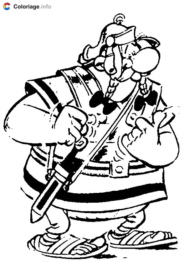 Coloriage Obélix en romain - Astérix à imprimer